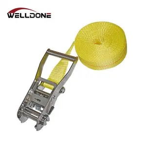 2″ 50MM 3T 3000KG Stainless Steel Ratchet Tie Down Strap with double J hook