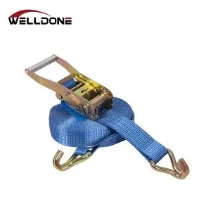 2″ 50MM 5T Aluminum Handle Ratchet Tie Down Strap with Double J hook