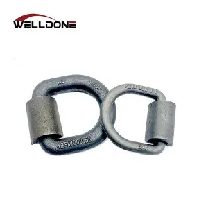 Trailer heavy duty forged weld on D ring with wrap