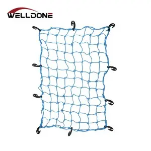 Elastic Motorcycle Luggage Net Latex Bungee Cord Cargo Net with Hook