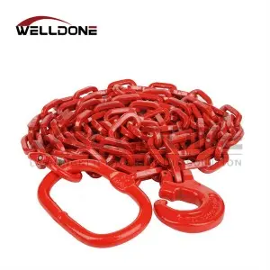 G80 Alloy Steel D shape Square Link Forestry Strapping Chain for Logging