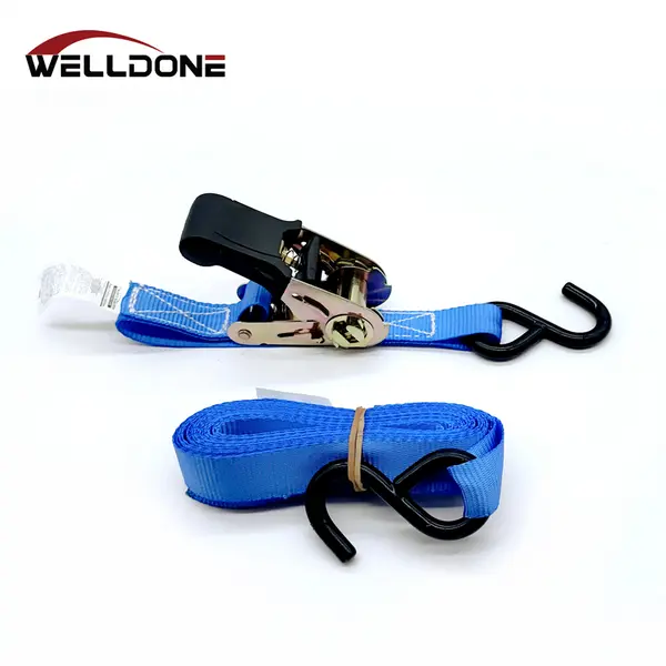 1″ 25MM 800KG Rubber handle Ratchet Tie Down Strap with hook Featured Image
