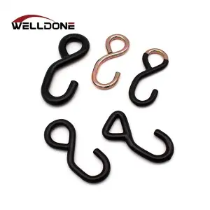 25MM 0.6-1.5T PVC Plastic Coated S Hook for Tie Down Strap