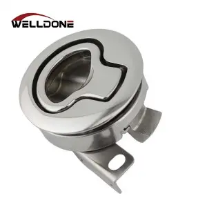 2″ Marine Round Stainless Steel Flush Pull Slam Latch Hatch Deck Lock For Boat Yacht