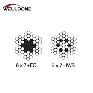 6*7+FC 6*7+IWS(7*7) Galvanized Steel Wire Rope