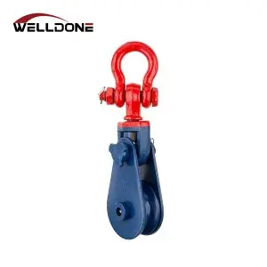 H419 Light Type Single Sheave Champion Cable Pulley Snatch Block with Shackle