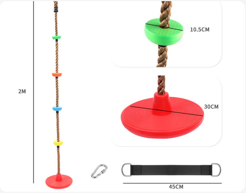 disc rope tree swing size