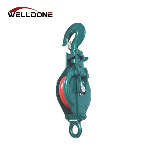 7111 Open Type Single Sheave Wire Rope Lifting Snatch Pulley Block with Hook Featured Image