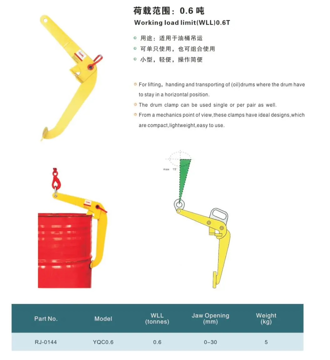 YQC drum clamp specification