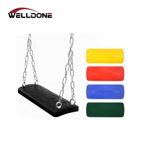 Children Built in Steel Plate Hard Board Silicone Rubber Swing Seat With Chain