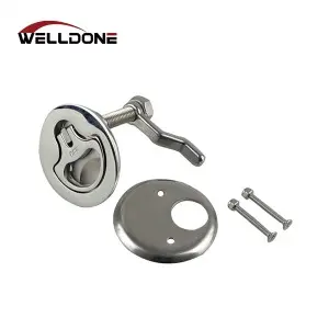 2″ Marine Round Stainless Steel Flush Pull Slam Latch Hatch Deck Lock For Boat Yacht