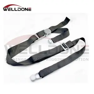 50MM Curtainside Internal Cargo Load Over Center Buckle Strap with Combi Flat Hook and Roller