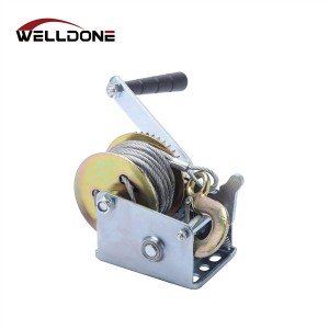 Geared Boat Trailer Manual Hand Crank Winch with Webbing Strap / Wire Rope