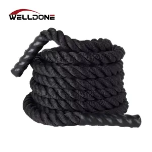 38MM 50MM Fitness GYM Strength Power Training Polyester Battle Rope with Protective Sleeve