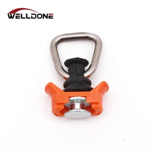 L track plastic base single stud fitting with stainless steel ring