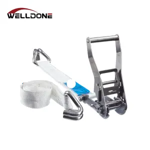 2″ 50MM 3T 3000KG Stainless Steel Ratchet Tie Down Strap with double J hook