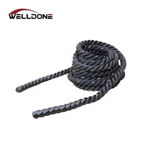 38MM 50MM Fitness GYM Strength Power Training Polyester Battle Rope with Protective Sleeve