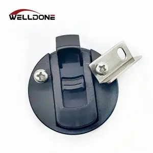 Yacht Plastic Black Round Pull Ring Slam Latch Deck Lock