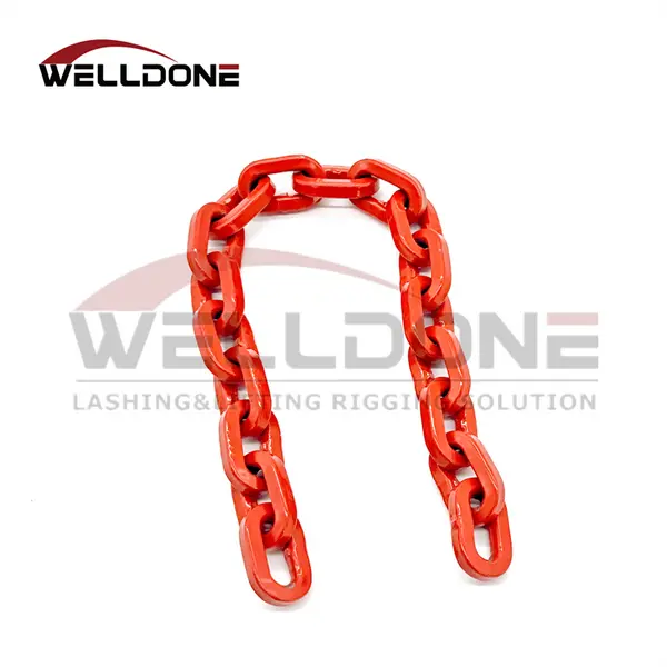 G80 Alloy Steel D shape Square Link Forestry Strapping Chain for Logging Featured Image