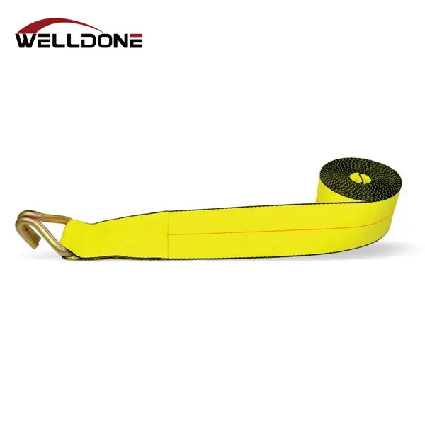 4″ Winch Strap with Wire Double J Hook WLL 6670LBS Featured Image