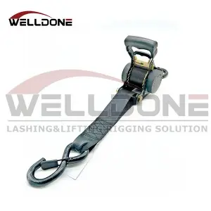 2″x10′ 45/50MM 3M Auto Ratcheting S Hook Retractable Ratchet Tie Down Strap with Damping