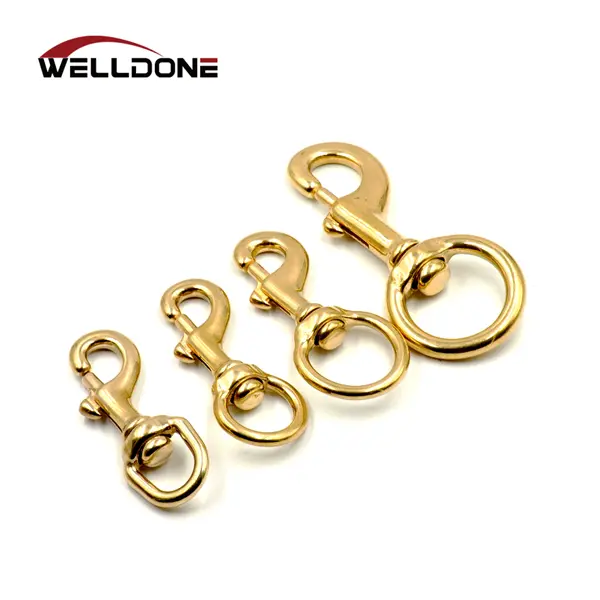 Solid Brass Cast Swivel Snap Hook for Handbag Keychain Lobster Clasp Pet Dog Hook Featured Image
