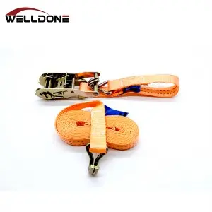 1-1/16″ 27MM 1.5T Steel handle Ratchet Tie Down Strap with double J hook