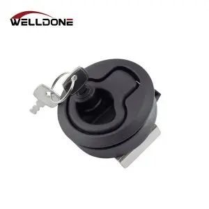 Yacht Plastic Black Round Pull Ring Slam Latch Deck Lock