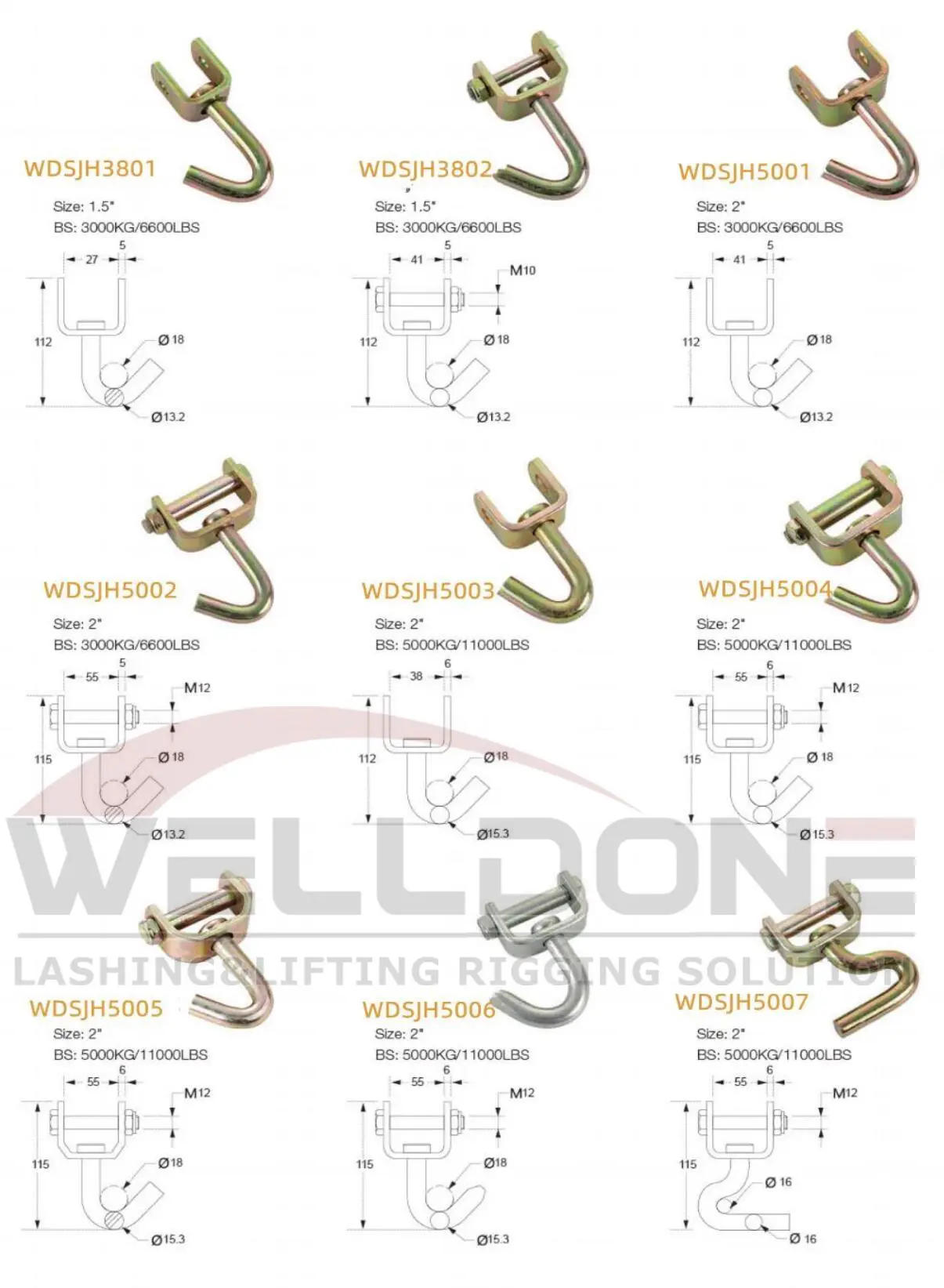 swivel J hook specification