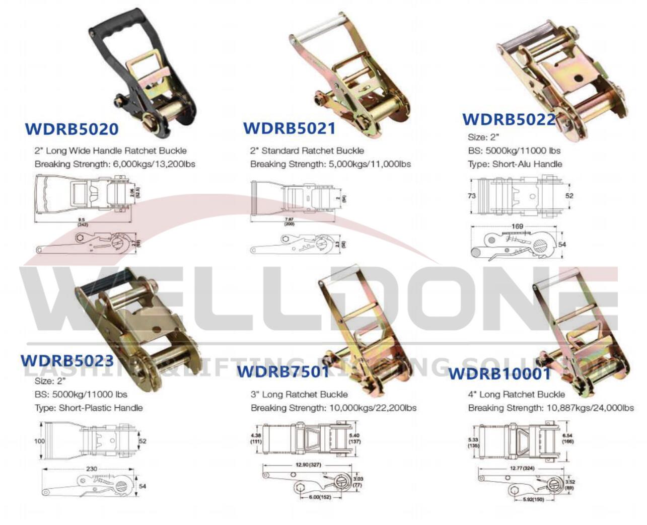 short handle ratchet buckle specification
