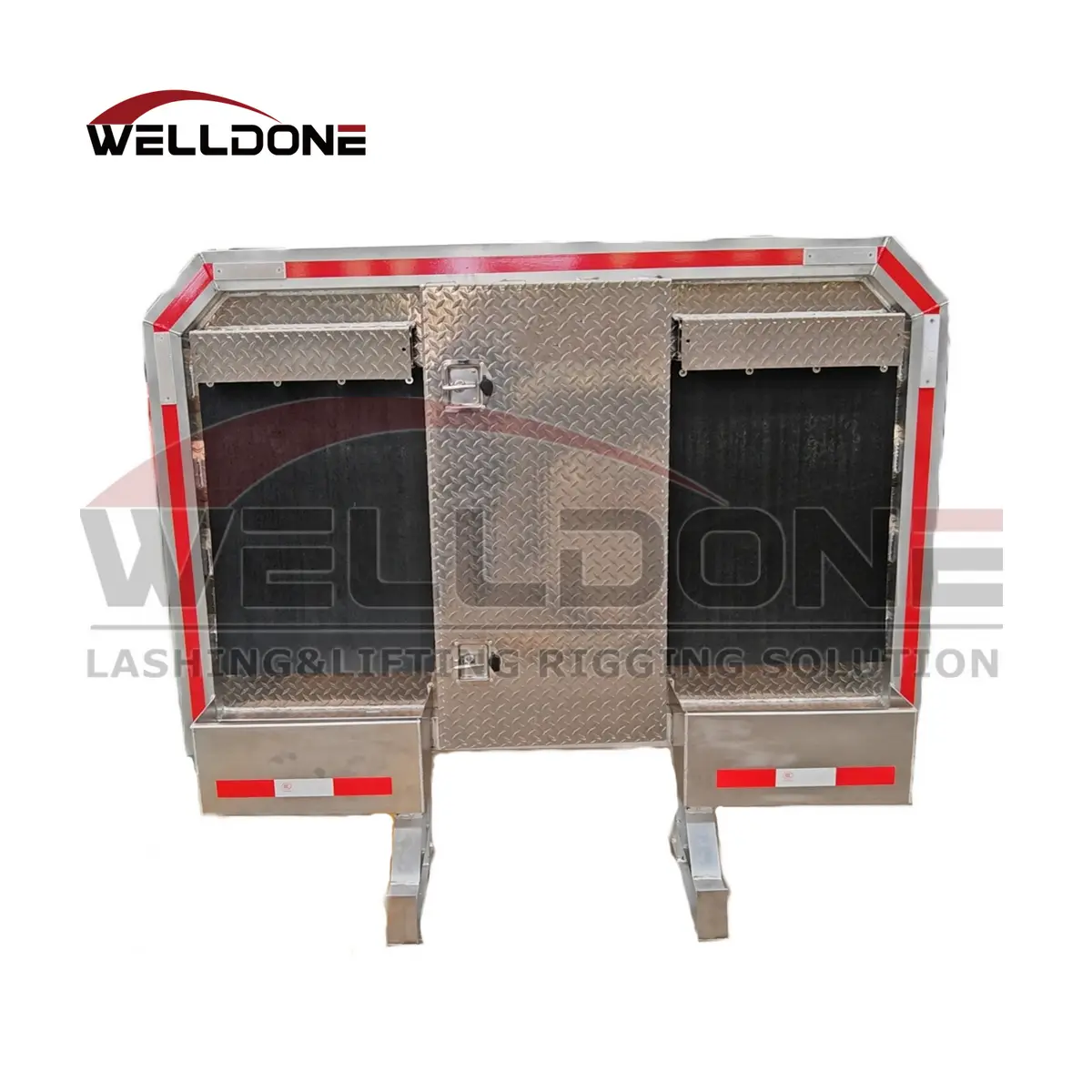 68″ H x 80″ W Aluminum Cab Rack with Top Mount Tarp Tray and Chain Hangers For Semi Truck Featured Image