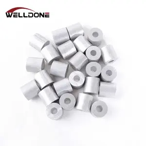 Wire rope aluminum button stop round sleeve