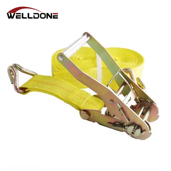 US Type 2″ Ratchet Tie Down Strap with Wire Double J Hook WLL 3333LBS Featured Image