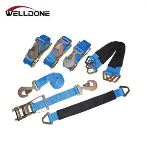 US Type 2″ Car Ratchet Tie Down Strap with Flat Snap Hook WLL 3333LBS