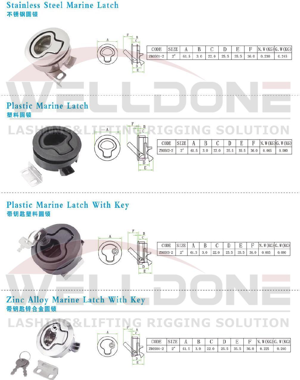 stainless steel flush pull slam latch specification