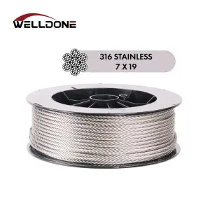 304 / 316 Stainless Steel Wire Rope 1*7/1*19/7*7/7*19 Aircraft Cable