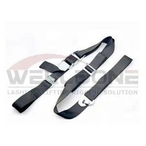 50MM Curtainside Internal Cargo Load Over Center Buckle Strap with Combi Flat Hook and Snap Hook