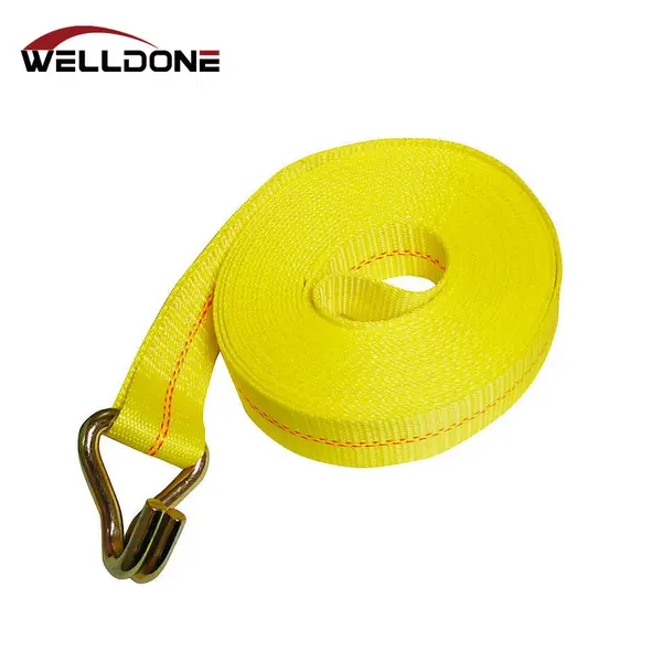 2″ Winch Strap with Wire Double J Hook WLL 3333LBS Featured Image