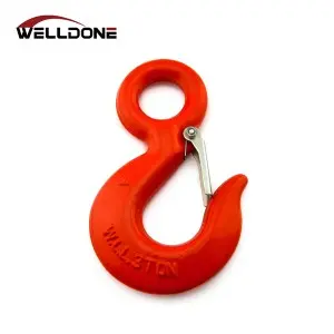 Forged US Type S320 Alloy Steel / Carbon Steel Eye Hoist Hook with Safety Latch