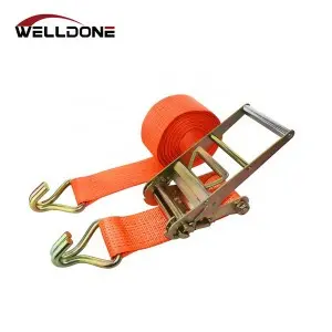 4″ 100MM 10T Ratchet Tie Down Strap with Double J hook EN12195-2