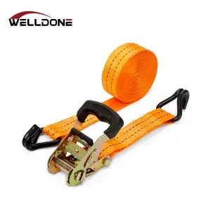 1.5″ 35MM 2T/3T Rubber handle Ratchet Tie Down Strap with double J hook