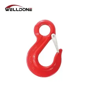 Drop Forged G80 Eye Type Sling Hook with Cast Latch for Lifting