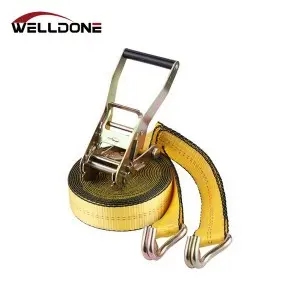 US Type 2″ Ratchet Tie Down Strap with Wire Double J Hook WLL 3333LBS