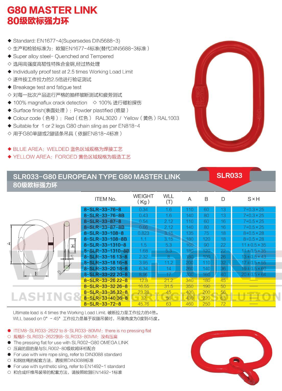 European type G80 master link specification