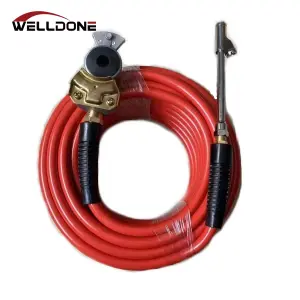 Truck Tire Inflation Kit 3/8″ ID 50′ WP 300PSI PVC Air Compressor hose with Air Chuck & Gladhand