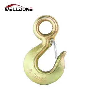 Forged US Type S320 Alloy Steel / Carbon Steel Eye Hoist Hook with Safety Latch
