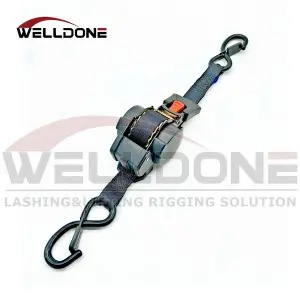 1″x10′ 25MM 3M Auto Ratcheting Slow Release Retractable Ratchet Tie Down Strap with S hook