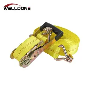 US Type 2″ Ratchet Tie Down Strap with Wire Double J Hook WLL 3333LBS