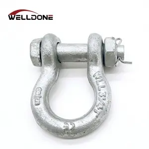 Drop Forged US Type G2130 Bolt Type Galvanized Bow Anchor Shackle