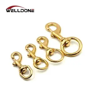 Solid Brass Cast Swivel Snap Hook for Handbag Keychain Lobster Clasp Pet Dog Hook